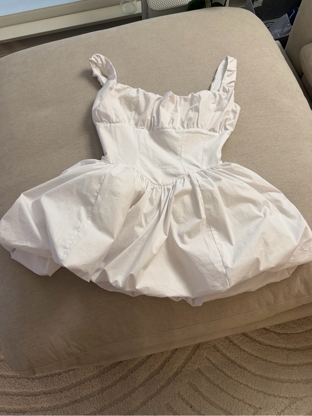 House of CB LE PUFF White Cotton Tulle Mini Dress Bigger Cup D - E